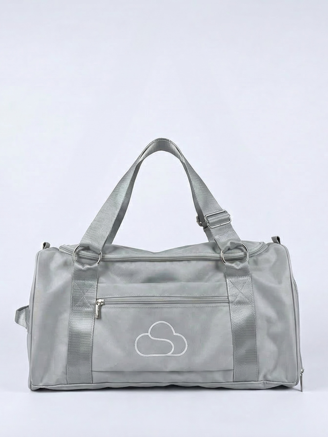 Skylaris Wanderer Duffel in Stone on a light gray background